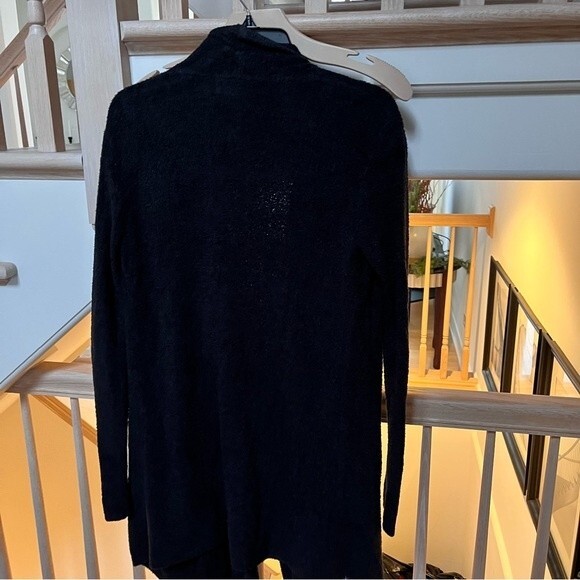 BAREFOOT DREAMS Cozychic Lite Island Drape Front Black Cardigan Style 903 Sz 1X - Picture 8 of 13